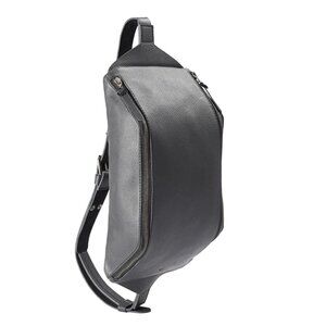 BLACK CALFSKIN LEATHER SLING BAG